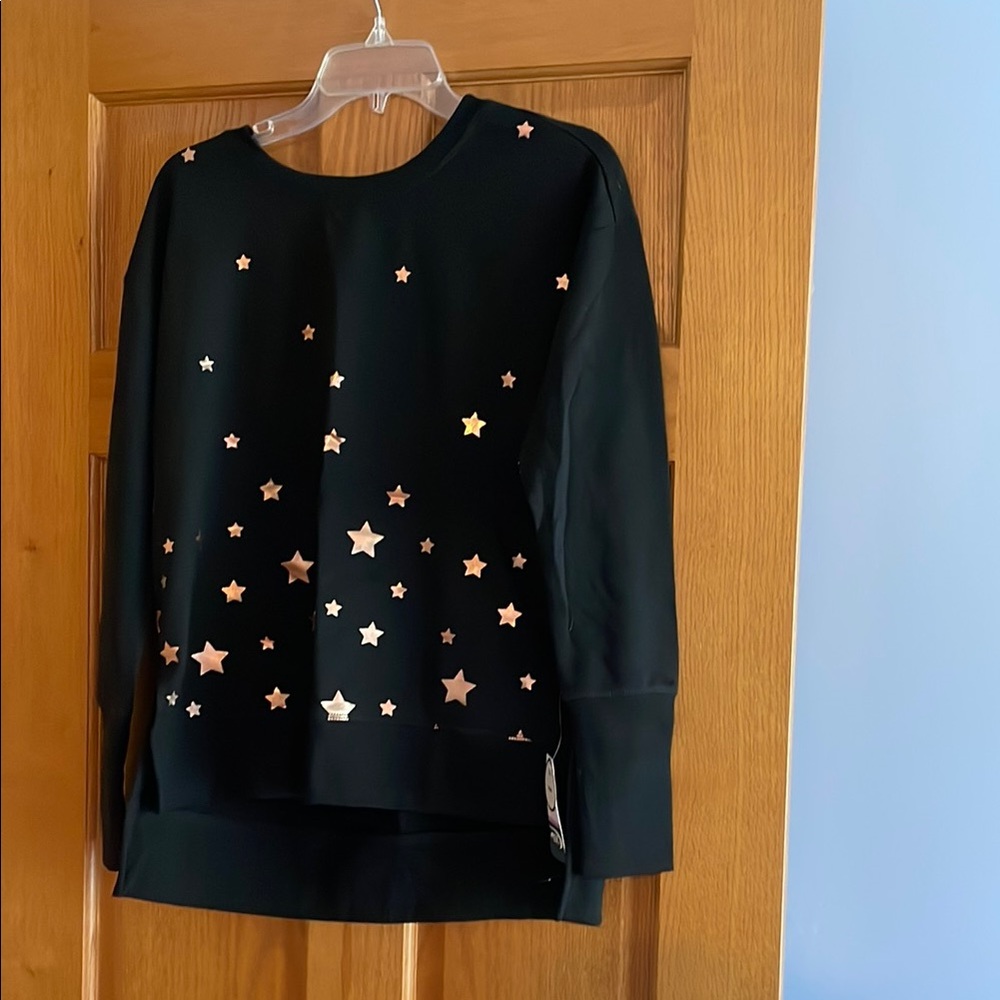 Black Sweater with Rose Gold Star Accents